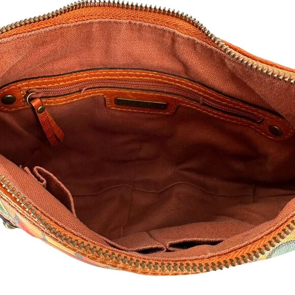 Vintage Y2K Isabella Fiore Summer of LOVE Cognac Leather Boho Handbag - Picture 7 of 9